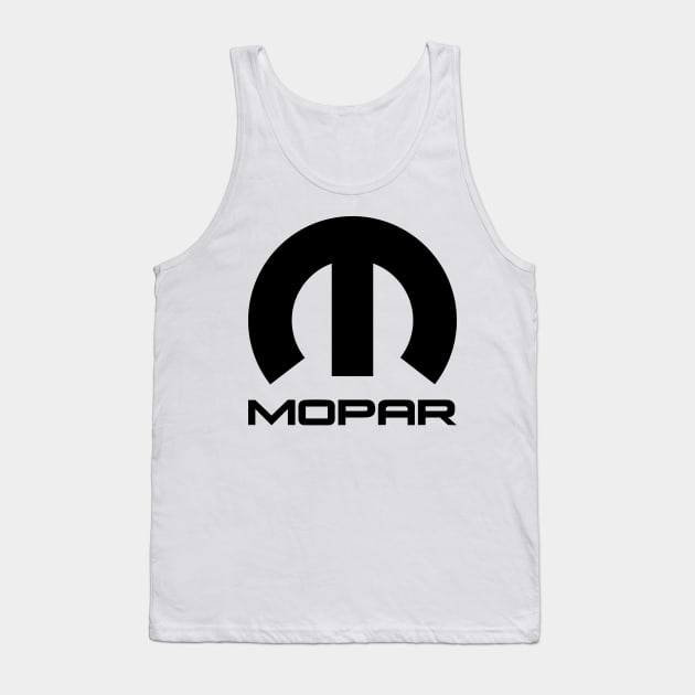 Black Mopar Logo Tank Top by JosieJ